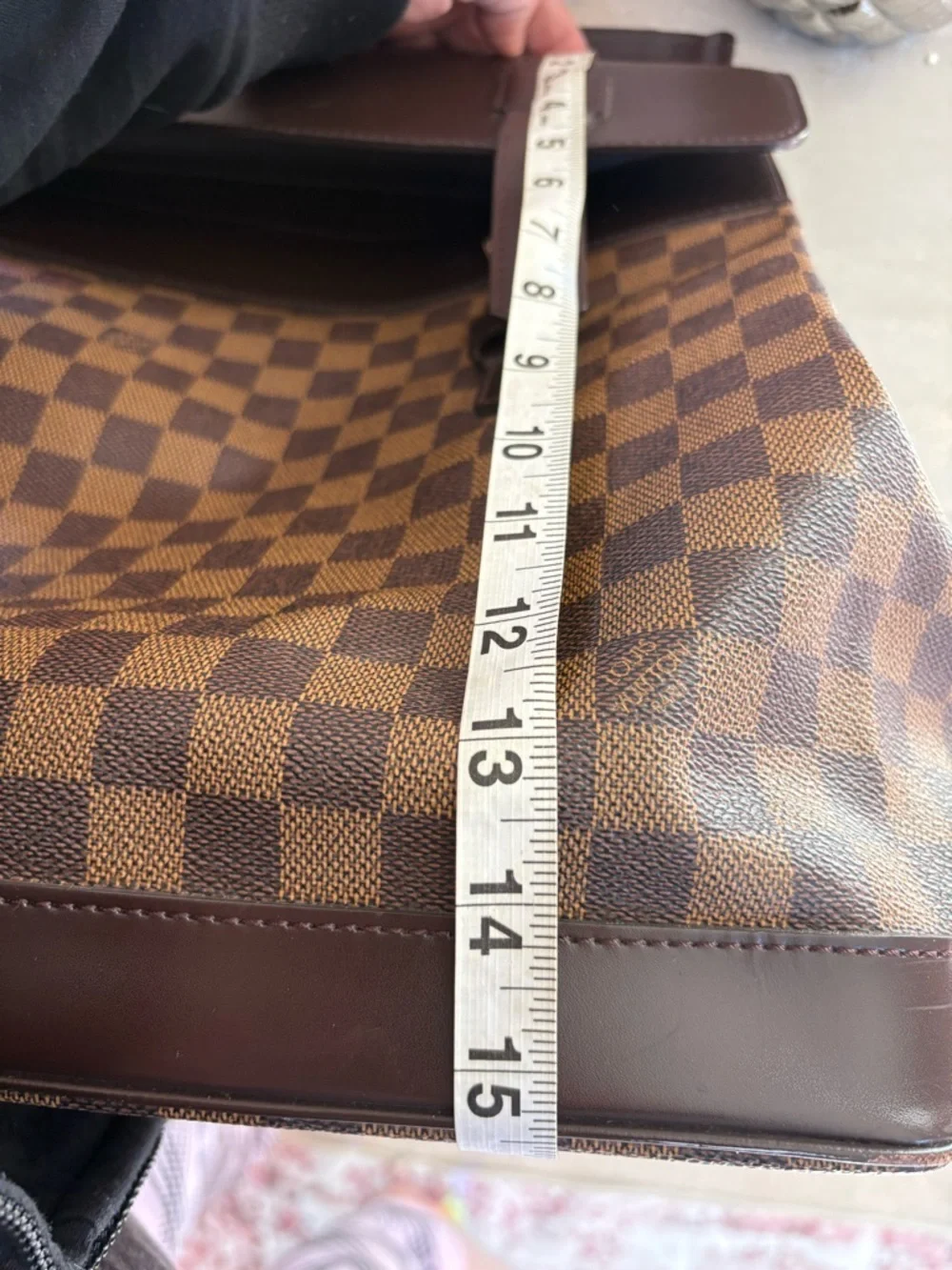 Louis Vuitton Brown Damier Canvas Travel Weekend Bag with Dark Trim - Picture 15 of 16